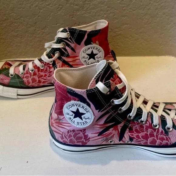 Jungle Scene Chuck Taylor High-Top Sneakers W10.5 M8.5 - Picture 2 of 10